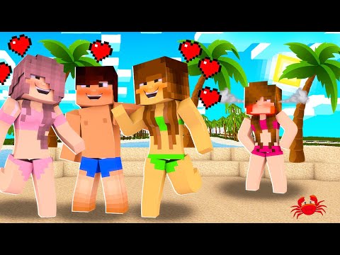 FIZ UMA FESTA NA PRAIA DA MINHA AMIGA NO MINECRAFT