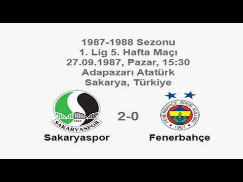 Sakaryaspor 2-0 Fenerbahçe [HD] 27.09.1987 - 1987-1988 Turkish 1st League Matchday 5