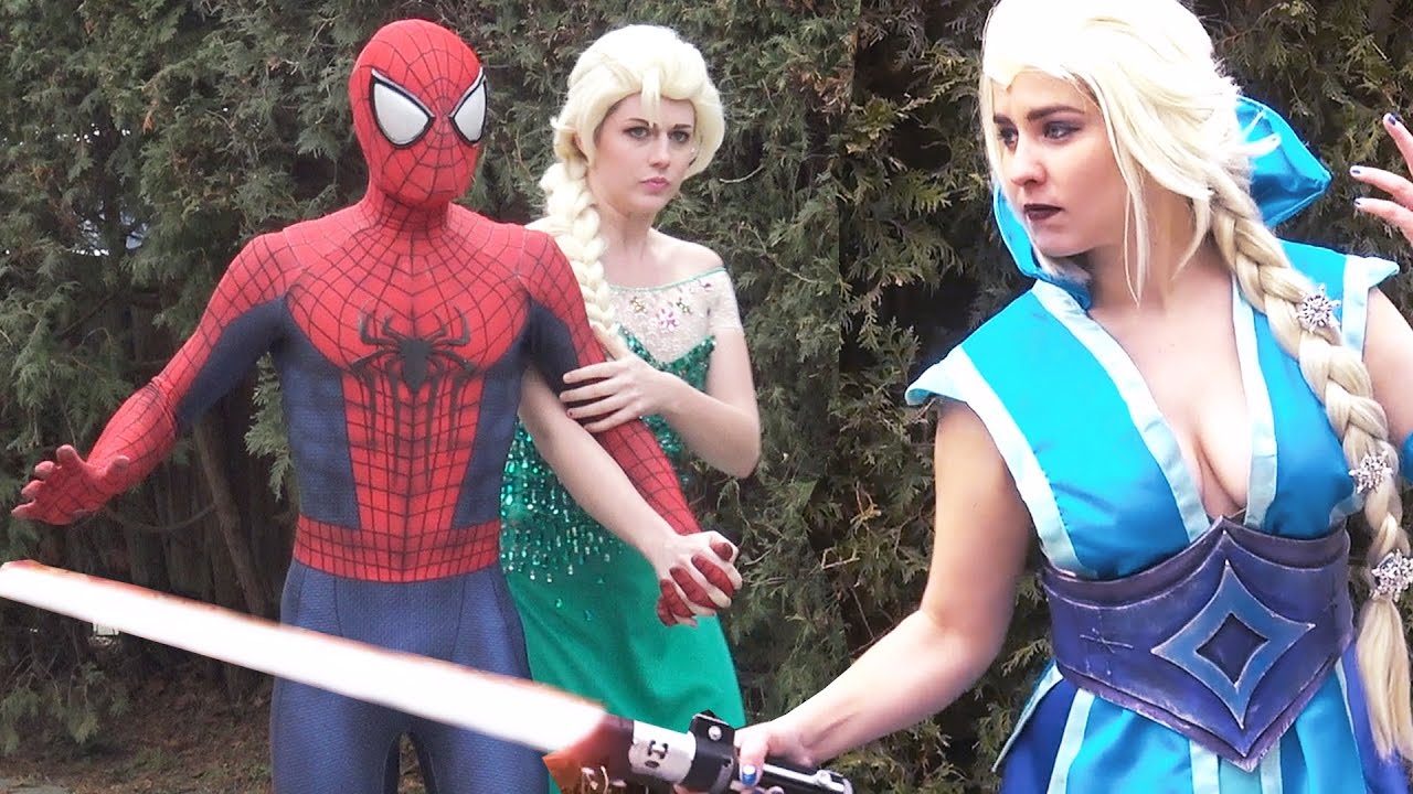 JEDI ELSA vs SITH ELSA - Spider-Man Frozen Star Wars PARODY