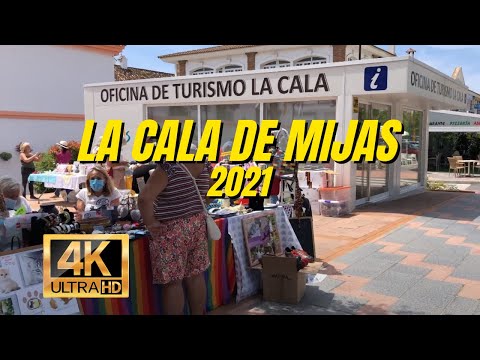 La Cala de Mijas center 2021 Short Walk Costa Del Sol, Spain 4k