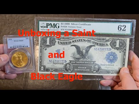 100 year old Gold Coin (Saint Gaudens) and 125 year old Silver Certificate (Black Eagle)