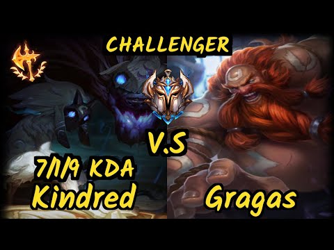 Shernfire (KINDRED) vs GRAGAS - 7/1/9 KDA JUNGLE CHALLENGER GAMEPLAY - NA