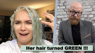 Her Hair turned GREEN - Hair Buddha reaction video #hair #beauty