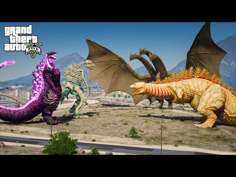 Shin Godzilla, Skeleton Godzilla vs King Ghidorah, Shin Godzilla Second Form - GTA V Mods )