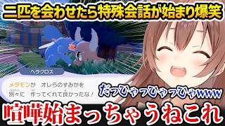 【ぽこあポケモン】ヘラクロスとカイロスを会わせたらバチギスな特殊会話が始まり爆笑するころさん【戌神ころね ホロライブ】