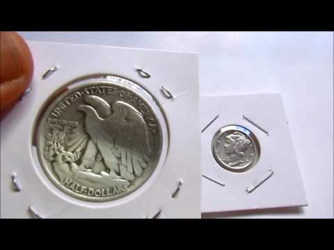 Moedas De Prata One Dime 1943 e Half Dollar De Prata 1942