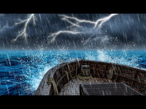 Rain, Thunder, and Stormy Ocean Sounds on Wooden Ship | 10 Hour Sleep Ambience