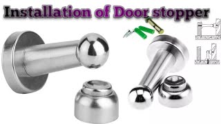 Installation of  magnetic door stopper || ڈور سٹاپر لگانے کا طریقہ || Door stopper lgany ka treeka