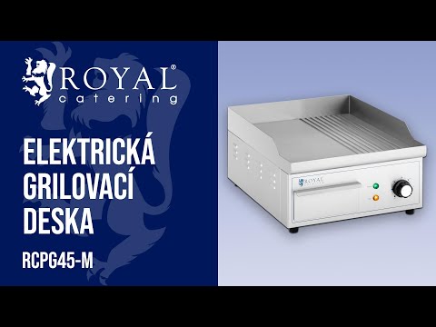 video - Elektrická grilovací deska - 360 x 380 mm - vroubkovaná a hladká - 2 000 W