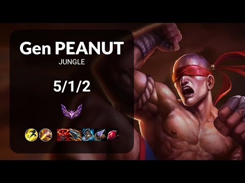 Gen Peanut Lee Sin vs Elise JUNGLE - KR MASTER Patch 14.1
