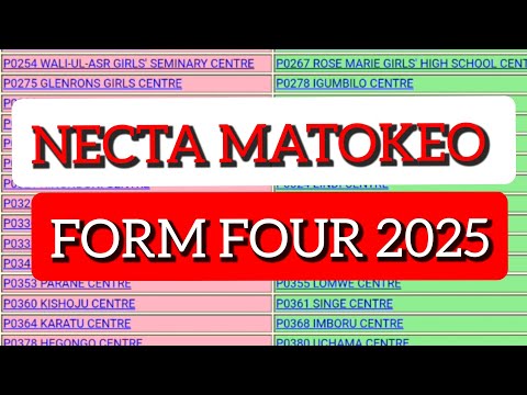 MATOKEO FORM FOUR NECTA 2025 || 