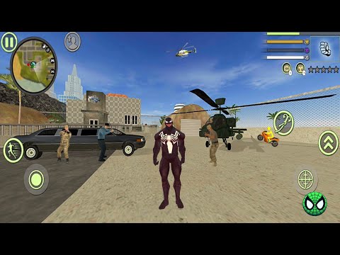Venom Spiderman Rope Hero killing The Army Soldiers in Vice Town #26 Android Gameplay