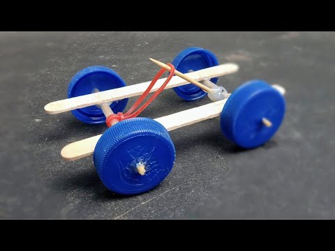 How to Make a Mini Rubber Band Car -Science Project At Home