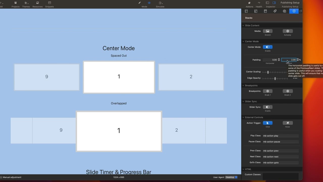 MovingBox 3 Stacks - Using Center Mode