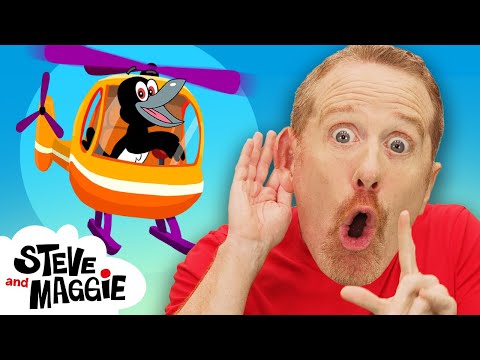 Wheels on The Bus Transport Adventure for Kids with Steve and Maggie | Bus, Train, Helicopter 🚍🚆🚁