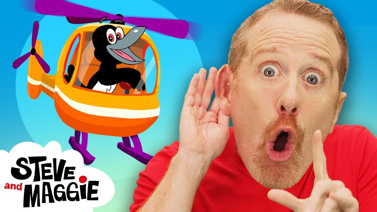 Wheels on The Bus Transport Adventure for Kids with Steve and Maggie | Bus, Train, Helicopter 🚍🚆🚁