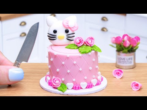 Satisfying Miniature HELLO KITTY Cake Decorating 🎀 Fancy Fondant Cake Decorating Ideas