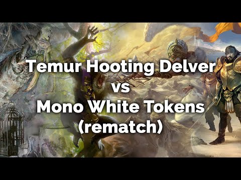 MTG Modern: Temur Hooting Delver vs Mono White Tokens  Rematch! - MTG gameplay on Xmage