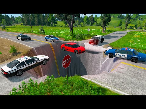 Police Chase vs Giant Pit - Episode #3 BeamNG.drive