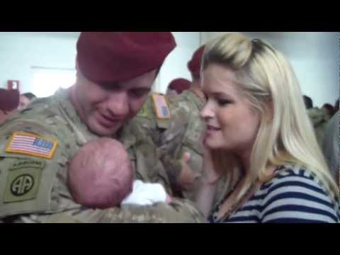 Soldier comes home from Afghanistan and meets his baby boy for the first time!