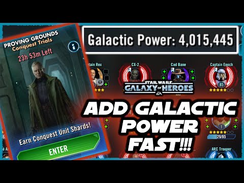 How To Get 4 Million Galactic Power FAST for Proving Grounds in SWGOH!!
