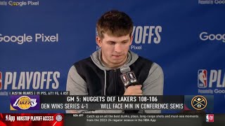Austin Reaves (19 Pts) Postgame Interview: Los Angeles Lakers fall to Denver Nuggets 108-106 in Gm 5