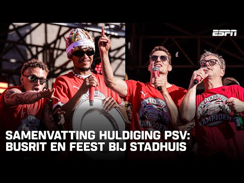 HOOGTEPUNTEN HULDIGING KAMPIOENSCHAP PSV 🏆 | Busrit door Eindhoven en feest op Stadhuisplein 🚍🎉