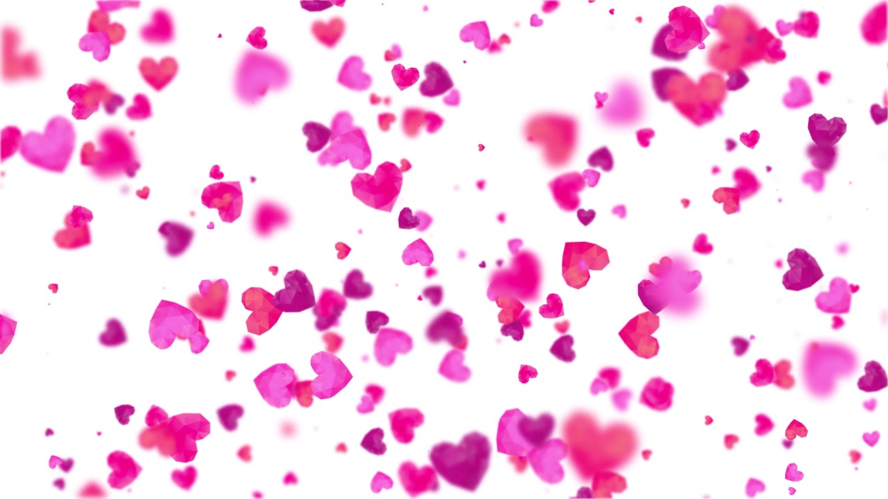60:00 Minutes / Polygonal Heart Shapes Particles Background  Featuring Valentine’s Day 4K (Free)