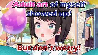 Subaru found adult art of herself when stalking fans with her personal account [hololive/ENG Subs]