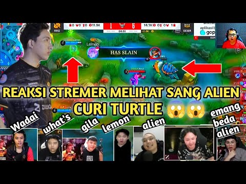 REAKSI STREMER MELIHAT LEMON CURI TURTLE 😱|| RRQ HOSHI VS DEWA UNITED