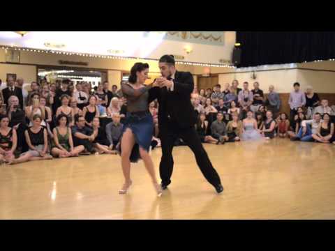  Donato Juarez  and  Carolina del Rivero  are  dancing  at  Portland tango festival  in  2015