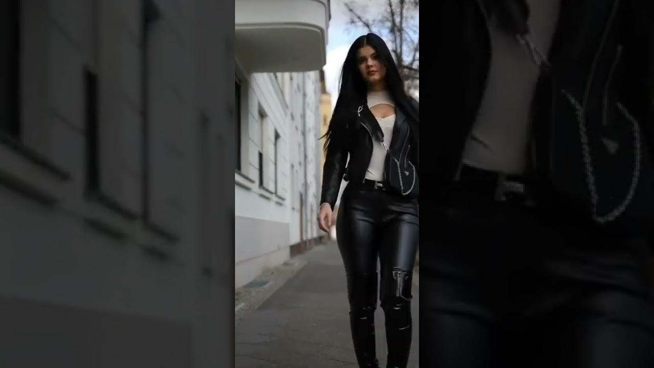 girl in Leather Jacket buy now www.awesomeleathers.com