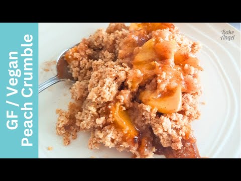 Homemade Peach Crumble Pie | Perfect Gluten Free Vegan Summer Dessert!