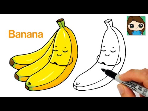 How to Draw a Banana Easy 🍌Cute Fruit Art