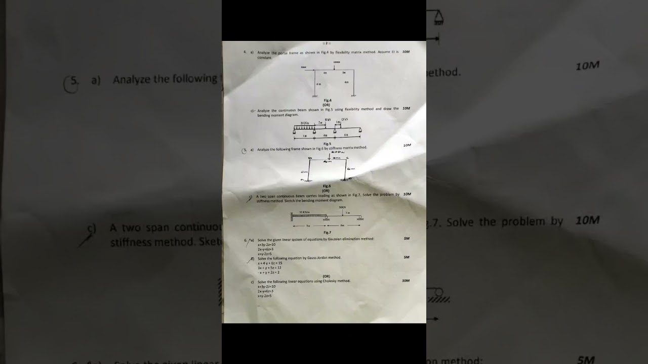 Advanced structural analysis question paper #mtech #structuralengineering #modalpapers #dvrl