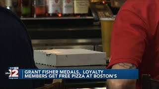 Fenton's Boston's Pizza gives out free pizza in honor of Grant Fisher's Olympic win
