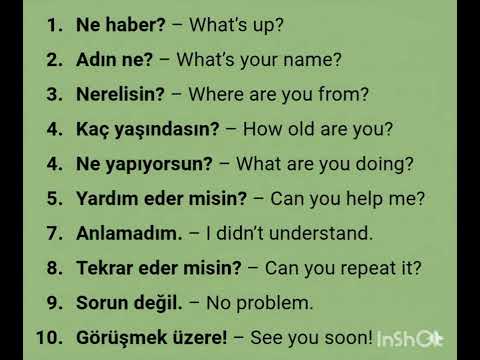 🇹🇷 Learn Turkish with English Translation | Basic Turkish Sentences