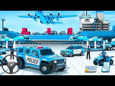 US Police Car Park Transporter Driving - Police Trailer Truck Driver Simulator - Android Gameplay