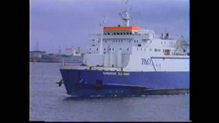 preview picture of video 'Zeebrugge 1989 - Ferry to Harwich - P&O European Clearway'