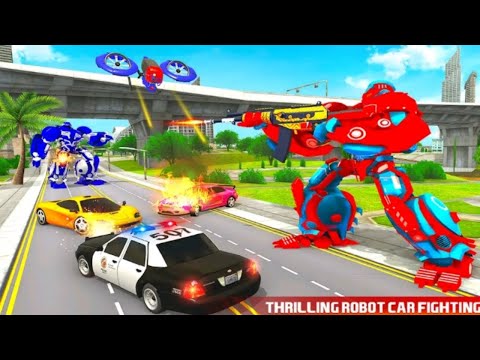 Police Dog Drone Robot Car Transformer Game
