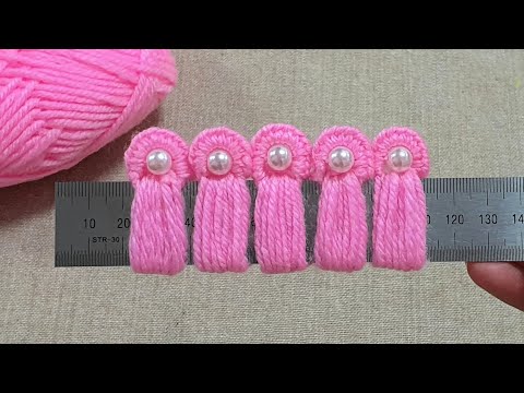 Amazing Woolen Craft Ideas - Easy Woolen Flower Making with Scale - Hand Embroidery Amazing Trick