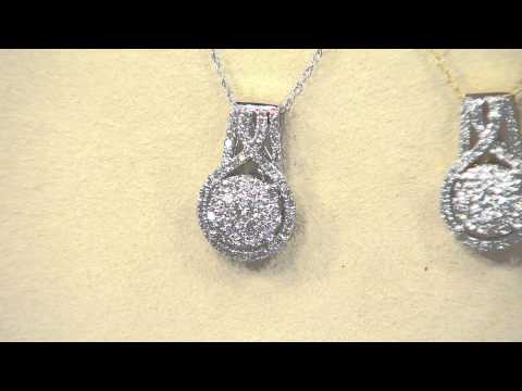 Twisted Halo Cluster Design Diamond Pendant 14K, 1/2 cttw, by Affinity with Rick Domeier