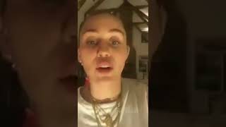 Miley Cyrus singing part of &quot;Bad Mood&quot; on her instagram live stream