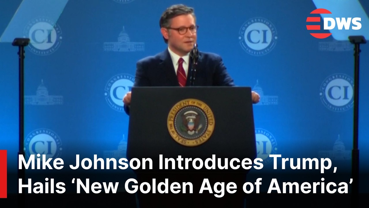 Bildquelle: FULL SPEECH: House Speaker Mike Johnson Praises Trump&rsquo;s &ldquo;Golden Age of America&rdquo; at Doral Event |AC1E von DWS News