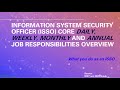 The Core Daily, Weekly, Monthly and Annual Responsibilities of an ISSO