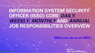 The Core Daily, Weekly, Monthly and Annual Responsibilities of an ISSO