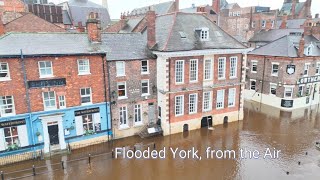 Flooded York/ River Ouse from the Air, Nov 2025