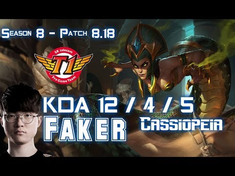 SKT T1 Faker CASSIOPEIA vs VIKTOR Mid - Patch 8.18 KR Ranked