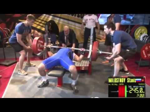 Stanislav Milostnoy - 540 lb Raw Bench @ 178 lbs (245@81 kgs)