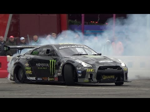 1200HP V8 Nissan GT-R FROM HELL- FLAMES & DRIFT!